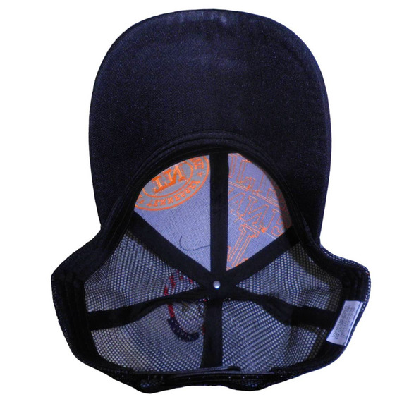 Tennessee TN Ball Cap, Black Mesh, Orange Embroidery, Snapback Trucker Hat - Picture 4 of 4